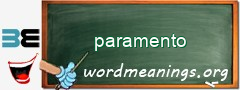 WordMeaning blackboard for paramento
